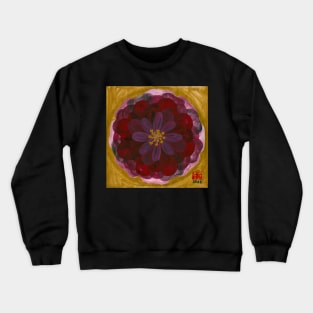 100 leaves dark red rose with gold background Crewneck Sweatshirt